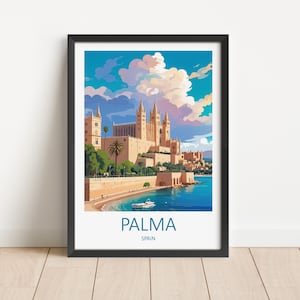 Impresión de viaje de Palma, España - Arte de pared Palma de Mallorca Catedral de Palma Decoración del hogar Regalo para amantes del arte Póster de Palma Impresión española Regalo de cumpleaños