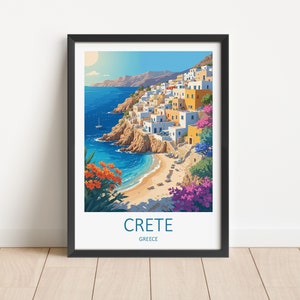 Stampa di viaggio a Creta - Arte murale Creta Regalo di nozze Amante dell'arte Poster di Creta Grecia Stampa Decorazione per la casa Appeso a parete Amanti dei viaggi Regalo di compleanno