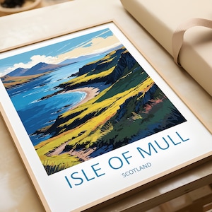 Isle of Mull Travel Poster: Scottish Island Art Print