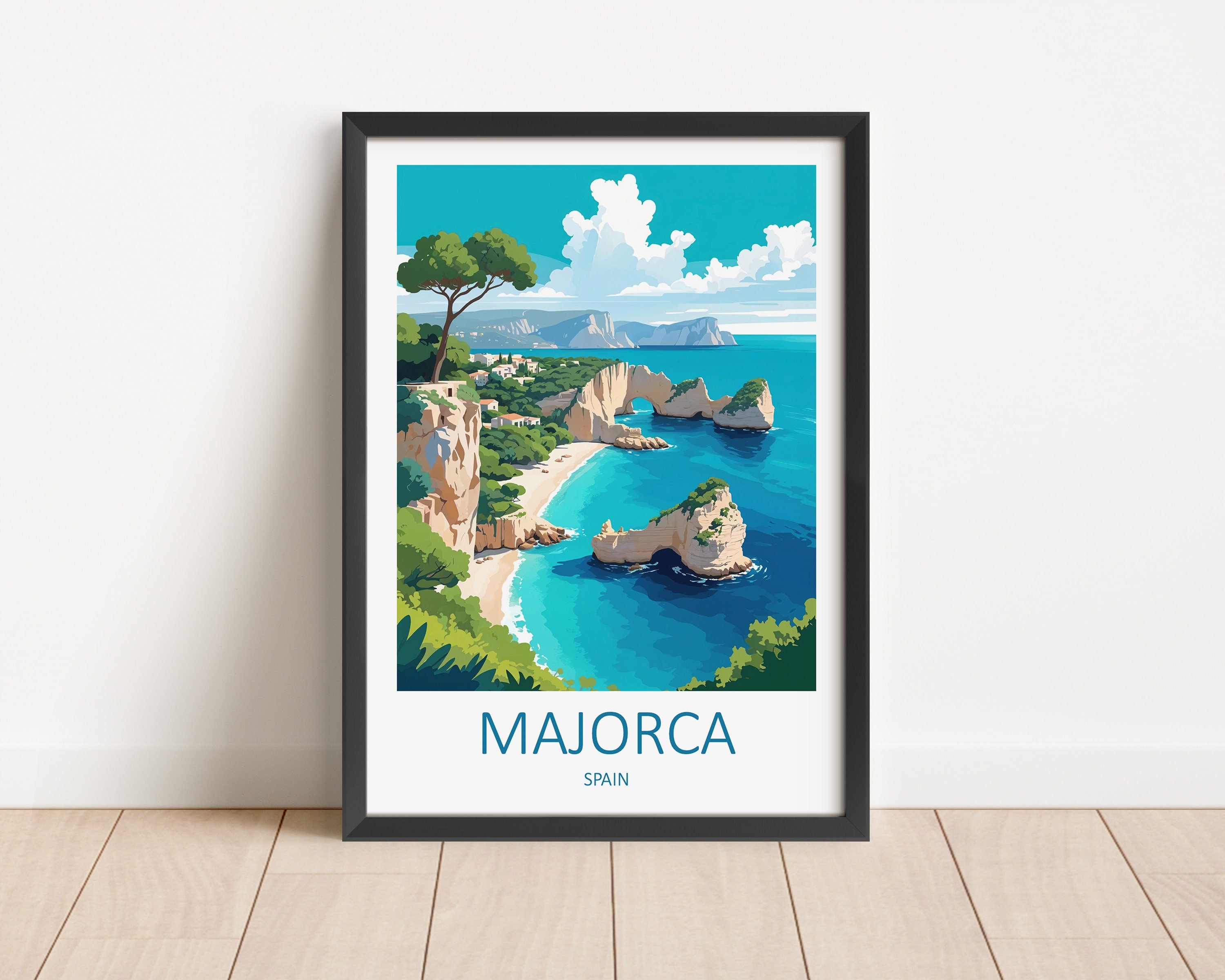 Majorca Travel Poster: Spain Wall Art Print - Etsy UK