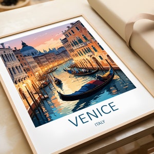 Venice Travel Print - Wall Art Venice Italy Art Lover Gift Home Decor Venice Poster Italy Wall Hanging Birthday Gift Wedding Anniversary