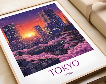 Tokyo Skyline Art Print – Japanese Home Decor
