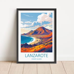 Lanzarote Reise Print - Lanzarote Wand Kunst Kanarische Inseln Print Wohnkultur Kunst Liebhaber Geschenk Lanzarote Poster Spanien Wandbehang Hochzeitsgeschenk