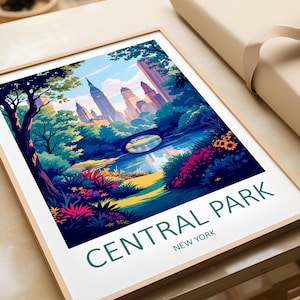 Central Park Print, Central Park Art, New York Poster, Central Park Travel Poster, New York Wall Decor, NYC Print, Travel Memories Gift