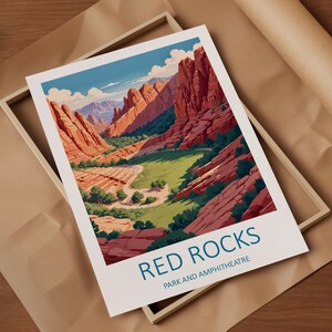 Red Rocks Travel Print - Wall Art Red Rocks Colorado Home Decor Wall ...