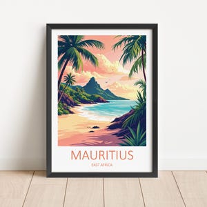 Mauritius Art Print, Africa Wall Art, Mauritius Artwork, Indian Ocean, Mauritius Travel Print, Honeymoon Gift, Tropical Beach Art, Wedding