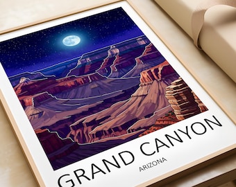 Pôster do Grand Canyon, Impressão de Viagem ao Arizona, Arte de Parede do Parque Nacional