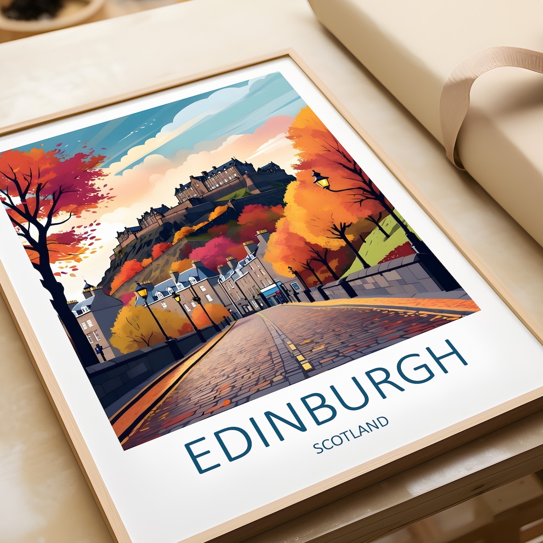 Edinburgh Scotland Travel Poster: Scottish Home Decor Art Print - Etsy