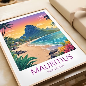 Mauritius Print, Mauritius Poster, Africa Wall Art, Mauritius Travel Print, Mauritius Indian Ocean, Travel Gift, Mauritius Artwork