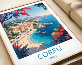 Corfu Travel Poster: Greek Island Wall Art