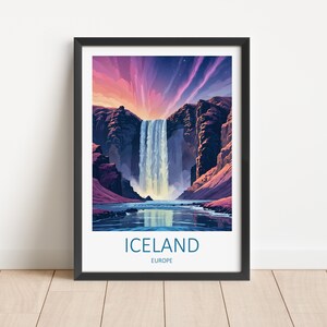 Island Reise Poster - Island Poster - Skogafoss - Island Poster - Wasserfall Island - Hochzeitsgeschenk -