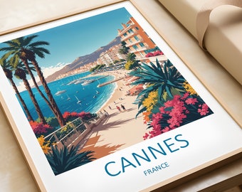 Cannes Travel Poster: French Riviera Wall Art Print