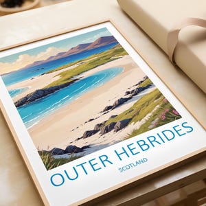 Outer Hebrides Travel Print - Wall Art Outer Hebrides Scotland Home Decor Scottish Gifts Art Lovers Scotland Poster Scottish Islands Art