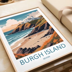 Resetavla för Burgh Island - Väggkonst Burgh Island Devon-avtryck Konstälskare Gåva Heminredning Väggbonad Burgh Island-affisch Födelsedagspresent