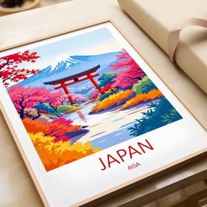 Japan Reise Print - Wand Kunst Japan Wohnkultur Kunst Liebhaber Geschenk Japanische Wand Kunst Japan Poster Berg Fuji Japan Wandbehang Japan Liebhaber Geschenk