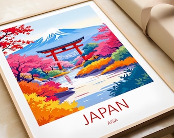 Mount Fuji Japan Travel Poster: Japanese Wall Art
