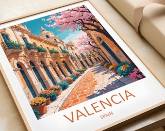 Valencia Spain Print: Travel Poster, Spanish Souvenir