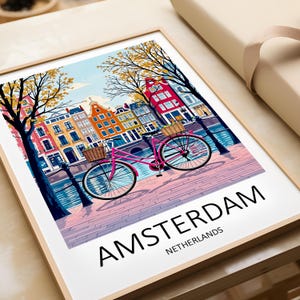 Amsterdam Print, Amsterdam Poster, Netherlands, Holland Print, Amsterdam Travel Print, Amsterdam Wall Art, Print Of Amsterdam, Birthday Gift