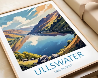 Print uit het Ullswater Lake District: Cumbria Travel Art