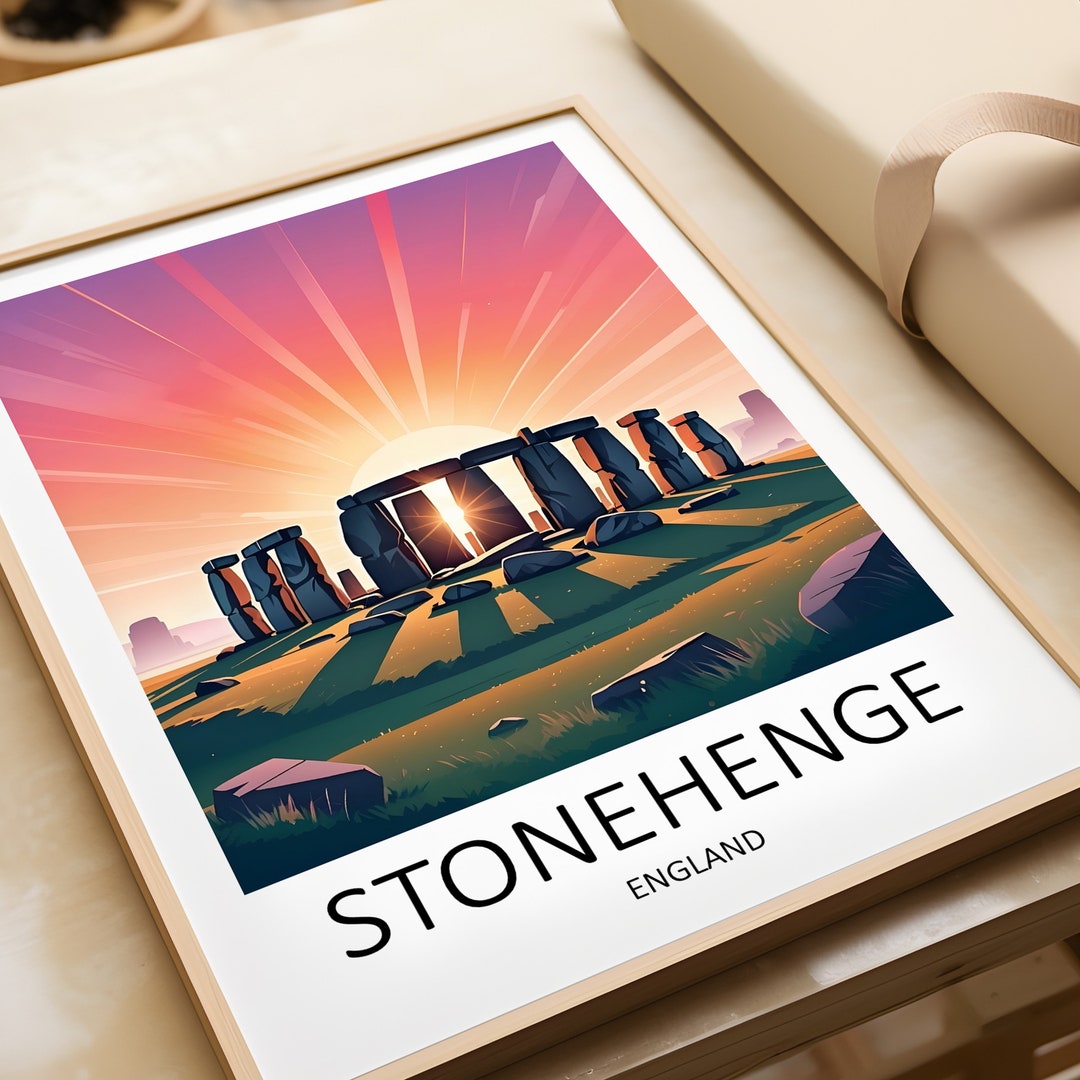 Stonehenge Travel Poster: England Wall Art Print - Etsy