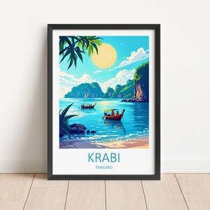 Impression voyage Krabi Thaïlande - Art mural Krabi Home Decor amateur d'art cadeau mariage Thaïlande souvenir galerie Art mural voyage amoureux Thaïlande