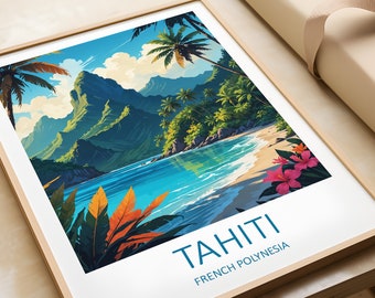 Tahiti Travel Poster: French Polynesia Art Print