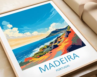 Madeira Portugal Travel Print: Holiday Home Decor Wall Art