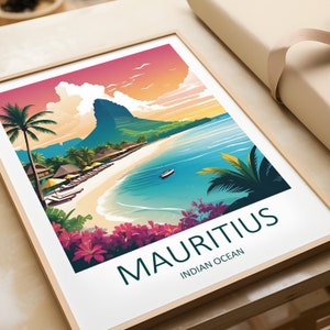 Mauritius Travel Print - Africa Wall Art Mauritius Home Decoration Art Gift Lover Travel Poster Mauritius Artwork Africa Wall Hanging