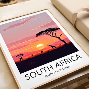 South Africa Travel Print - Wall Art South Africa Poster African Safari Art Lovers Gift South Africa Poster Nature Print Home Decor Birthday