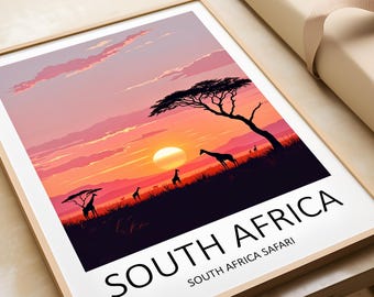 Impression safari coucher de soleil en Afrique du Sud – Art mural paysage africain