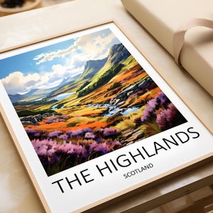 The Highlands Travel Print - Wall Art Scottish Highlands Art Lover Gift Home decor Scotland Poster Scottish Gifts Wedding Present Birthday