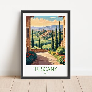 Impression de voyage en Toscane - art mural italien Toscane décoration d'intérieur amateur de voyage cadeau d'art Italie affiche cadeau de mariage Toscane Illustration Italie