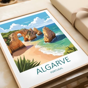 Algarve Travel Print - Portugal Wall Art Algarve Poster Home Decor Portugal Print Algarve Art Lovers Gift Portugal Wall Hanging Decoration