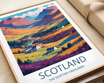 Scotland Travel Print - Scottish Highlands Wall Art Lover Scotland Poster Scottish Gifts Highlands Artwork Wall Hanging Wedding Present
