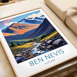 Ben Nevis Print, Scotland Travel Print, Scottish Prints, Ben Nevis Wall Art, Scottish Highlands, Scotland Travel Gift, Mountain Wall Art