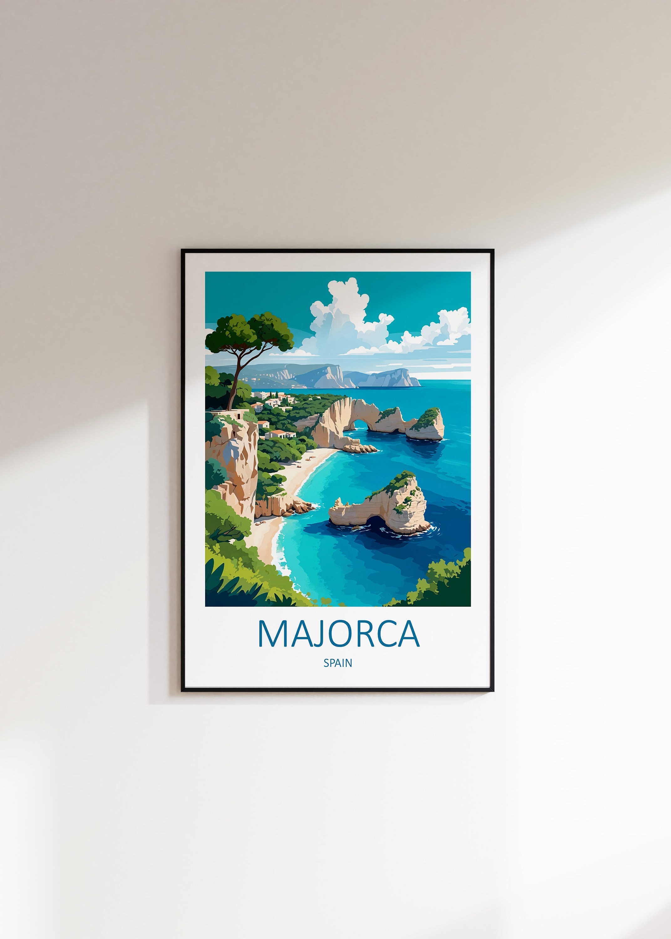Majorca Travel Poster: Spain Wall Art Print - Etsy UK