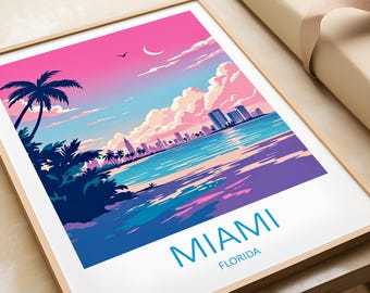 Miami-Reiseposter: Vintage-Florida-Kunstdruck