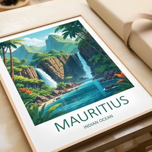 Mauritius Travel Poster: Indian Ocean Wall Art