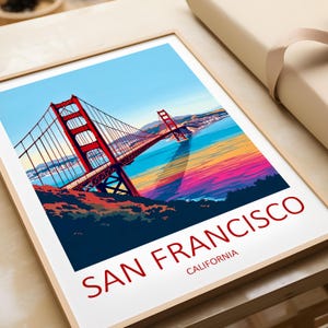 Golden Gate Bridge Print: San Francisco Travel Poster, California Wall Art