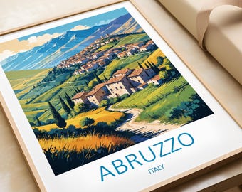 Abruzzo Italy Travel Poster: Italian Home Decor Art Print