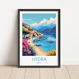 Hydra Grecia Stampa di viaggio - Arte murale Hydra Isole greche Hydra Poster Grecia Regali per anniversario di matrimonio Decorazione artistica per la casa Grecia Arazzo da parete