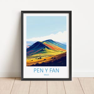 Impressão de viagem Pen Y Fan - Arte de parede Pen Y Fan Pôster do País de Gales Decoração de casa galesa Parque Nacional Brecon Beacons Presente para amantes da arte Pen Y Fan para pendurar na parede