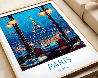 Paris Travel Print, Eiffel Tower Wall Art