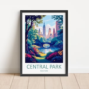 Central Park Print, Central Park Art, New York Poster, Central Park Travel Poster, New York Wall Decor, NYC Print, Travel Memories Gift