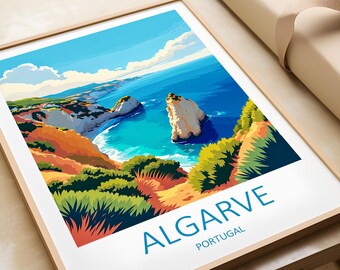 Algarve Portugal Travel Print: Coastal Home Decor Art