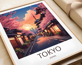 Lámina de Tokio, Póster de Tokio, Arte mural de Tokio, Lámina de Japón, Lámina de viaje de Tokio, Póster de Tokio Japón, Arte mural de Japón, Regalo de viaje, Lámina de arte de Tokio
