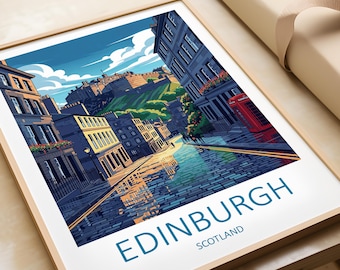Edinburgh Print Schottland Reiseplakat