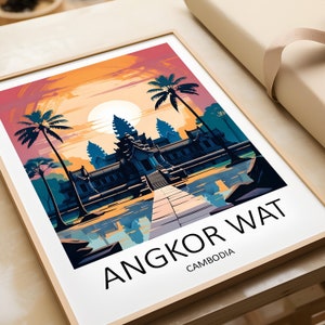 Angkor Wat Travel Print - Wall Art Angkor Wat Poster Cambodia Cambodia Siem Reap Print Travel Gift Cambodia Wall Art Lover Gift Home Decor