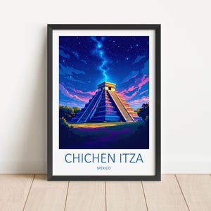 Mexiko Reise Print - Wandkunst Chichen Itza Mexiko Kunst Liebhaber Geschenk Welt Sehenswürdigkeiten Wandbehang Yucatan Mexiko Hochzeitsgeschenk Wohnkultur