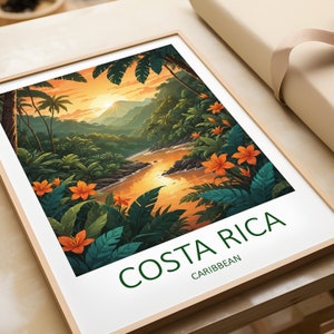 Costa Rica Print, Costa Rica Art Print, Caribbean Poster, Travel Gift, Costa Rica Poster, Caribbean Gifts, Costa Rica Travel Print, Tropical